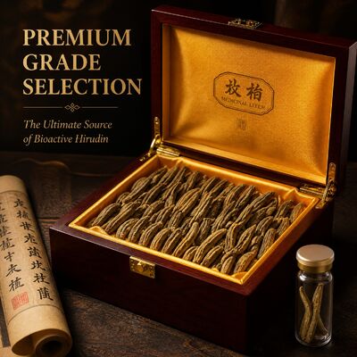 Hirudo nipponia Premium Dried Leech Gift Box 1500 ATU/g | 0.3g × 15 Bottles | Shuizhi TCM Raw Material
