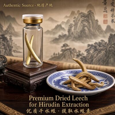 Premium Hirudo nipponia Dried Leech 1500 ATU/g | 0.3g Bottle | Shuizhi TCM Raw Material