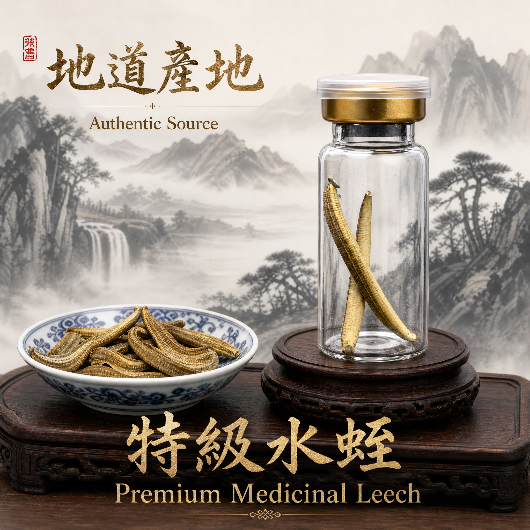 Dried Medicinal Leech Hirudo nipponia 0.5g/Bottle | Shuizhi Chinese Herbal Medicine TCM Raw Material