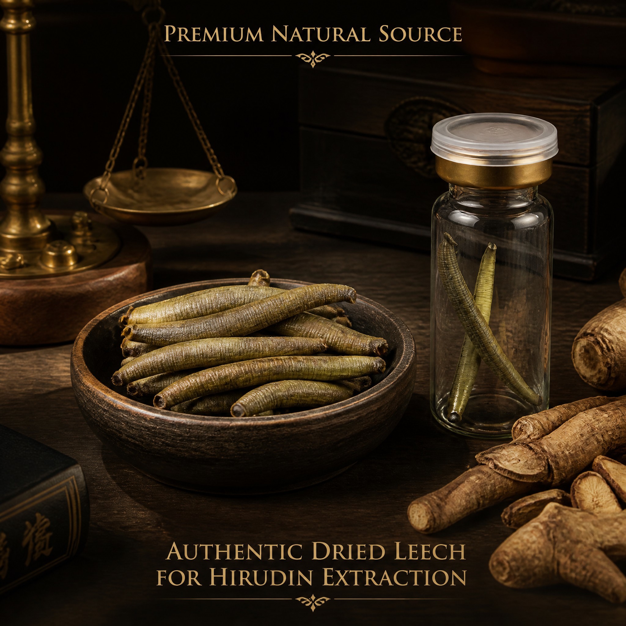 Hirudo nipponia Dried Leech Raw Material 500 ATU/g | 1kg Vacuum Bag | Shuizhi TCM Ingredient