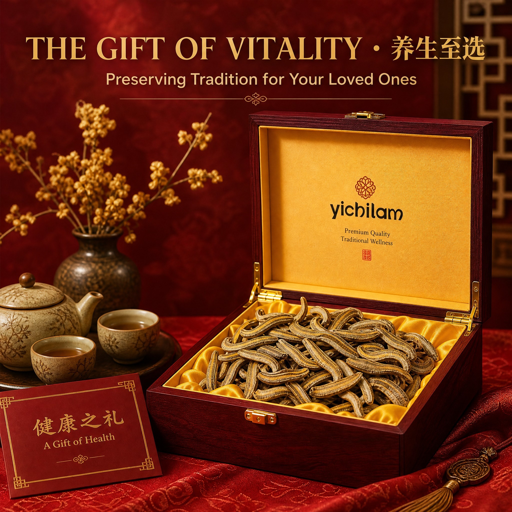 Hirudo nipponia Premium Dried Leech Gift Box 1500 ATU/g | 0.3g × 15 Bottles | Shuizhi TCM Raw Material