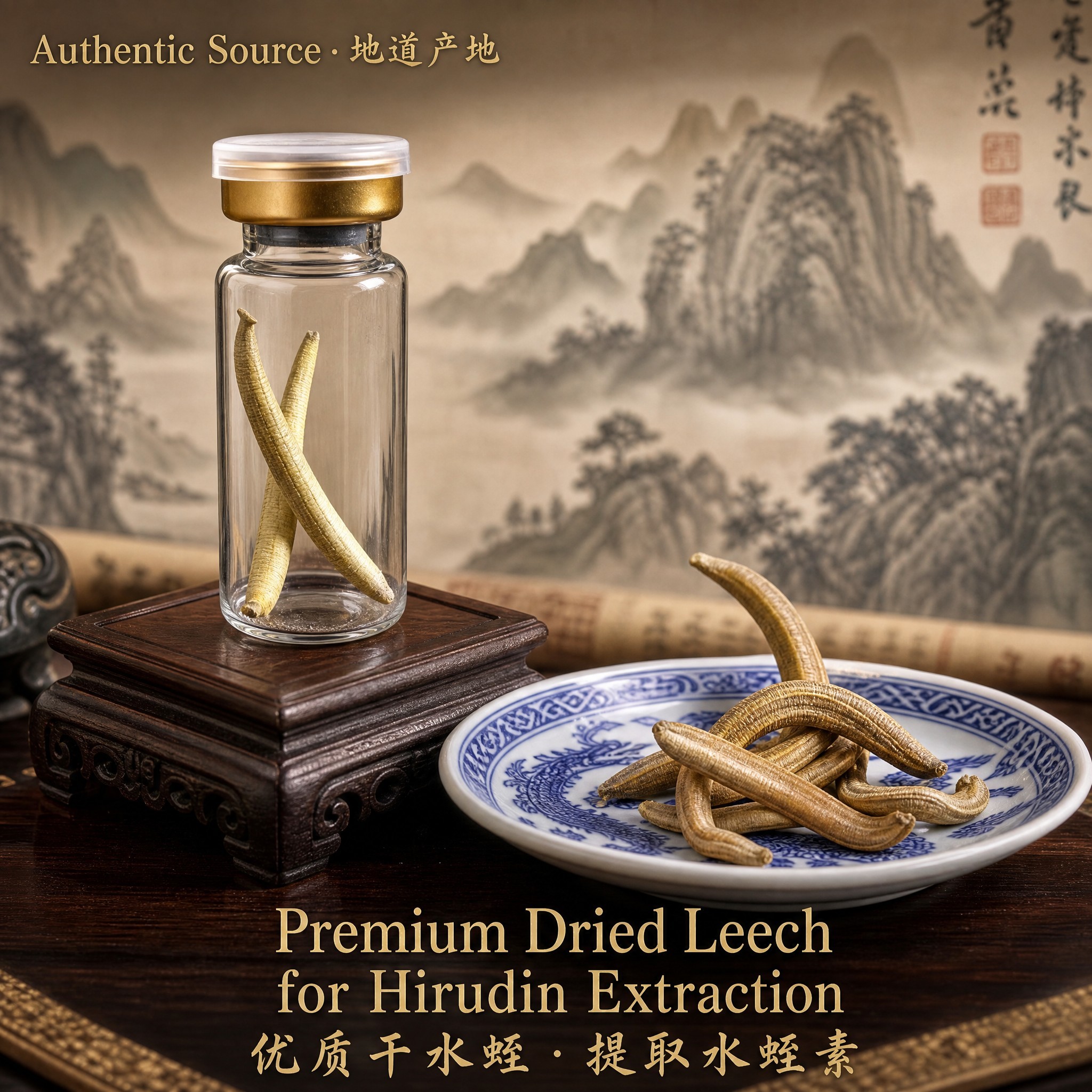 Premium Hirudo nipponia Dried Leech 1500 ATU/g | 0.3g Bottle | Shuizhi TCM Raw Material